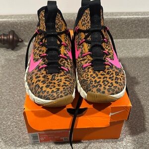 Nike Leopard Print Sneakers with Pink and Black